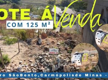 Terreno · 125m² · Lote à venda com 125 m²- Bairro São Bento, Carmópolis de Minas - MG.