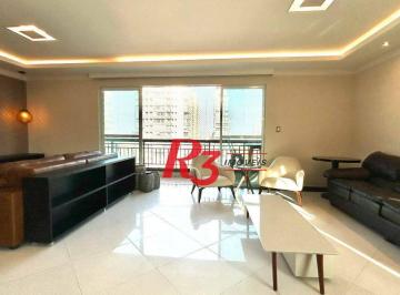 sala para 3 ambientes · Apartamento com 3 dormitórios para alugar, 198 m² por R$ 16.000,00/mês - Gonzaga - Santos/SP