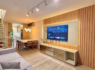 Living · Sobrado NOVO com 2 suítes e amplo terreno à venda, 95 m² - Água Verde - Blumenau/SC