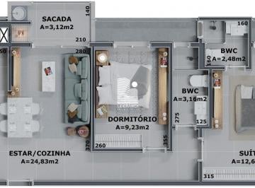 Apartamento · 66m² · 2 Quartos · Apartamento à venda - na Cachoeira do Bom Jesus