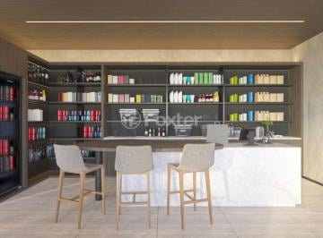 bar-moderno-com-balcao-e-prateleiras-de-produtos · Apartamento, 1 dormitórios, 36.17 m², em Pinheiros