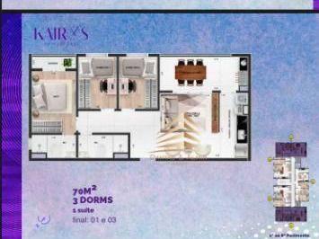 953d811fd575c62af79facb106ae7cad0001aaa7 · Apartamento com 3 dormitórios  1 suite à venda, 70 m² por R$ 535.500 - Vila Rosália - Guarulhos/SP