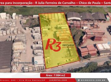 c2d75e46d0bb963d8a0ae7f7d23c0bb67e4e14db · Terreno à venda, 7934 m² por R$ 40.000.000,00 - Chico de Paula - Santos/SP
