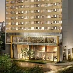 fachada-moderna-com-paisagismo · Apartamento, 4 dormitórios, 217.77 m², em Indianópolis