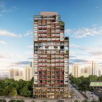 predio-residencial-com-fachada-moderna-e-arborizada · Apartamento, 1 dormitórios, 108.3 m², em Indianópolis