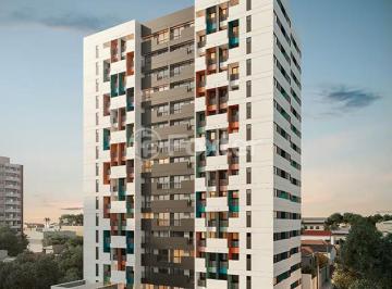 predio-moderno-com-fachada-colorida · Apartamento, 2 dormitórios, 36.67 m², em Vila Guarani (Zona Sul)