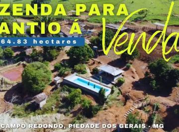 Rural · 648350m² · Fazenda para plantio à Venda com 64.83 hectares - Campo Redondo, Piedade dos Gerais - MG