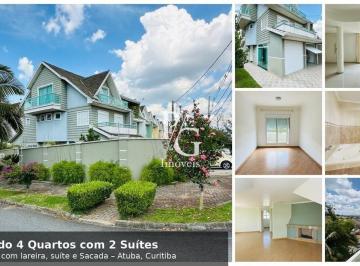 Casa · 200m² · 4 Quartos · 4 Vagas · Sobrado 4 Quartos com 2 Suítes + Ático Amplo com lareira, suíte e Sacada – Atuba, Curitiba |