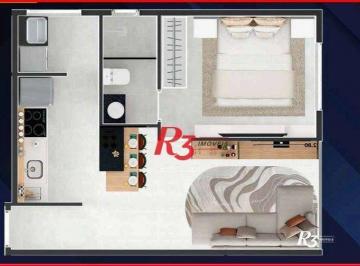 91986ef833bff732cd20b309712b5a881d2bbe7a · Apartamento à venda, 38 m² por R$ 352.000,00 - Aparecida - Santos/SP