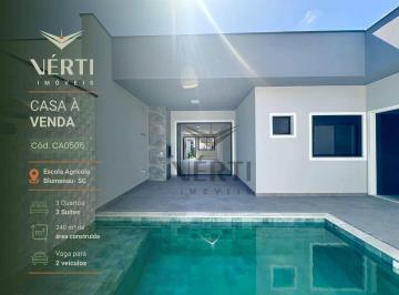 e30bae757d225e29211d3002b7d5b4eb0ea87b10 · CASA PLANA COM 3 SUITES NOVA COM PISCINA – ALTO PADRÃO NO BAIRRO ESCOLA AGRÍCOLA