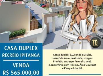 Foto 01 · Casa residencial Nova Duplex Condomínio para Venda Recreio Ipitanga, Lauro de Freitas