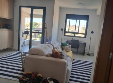 Sala · Apartamento disponível para locação no Residencial Bellacqua 68m2, mobiliado, 1 suíte, varanda gourm