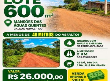 Terreno · 600m² · Lote de 600 Metros Mansões das Águas Quentes Caldas Novas GO