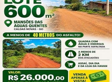 Terreno · 600m² · Lote de 600 Metros Mansões das Águas Quentes Caldas Novas GO