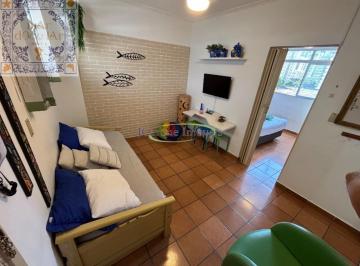 Foto 01 · Locação de apartamento Santos SP - Mobiliado com vista mar lateral a uma quadra da praia e do shoppi