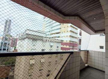 Apartamento · 160m² · 2 Quartos · 1 Vaga · Apartamento para aluguel no Gonzaga, Santos – 2 dorm. 1 suíte, 2 varandas com Dependência