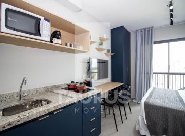Foto 01 · Apartamento para alugar , 1 quarto mobiliado no Brooklin - São Paulo.