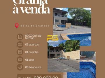 Rural · 900m² · 3 Quartos · Granja à venda – Barra de Gramame