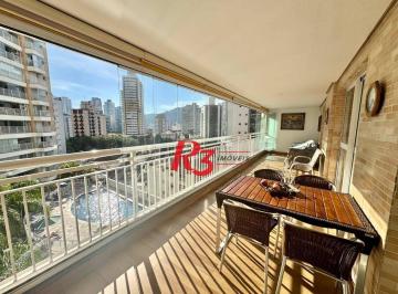 2a26374f60aa015f82aa47ef46f13d5e89214cf6 · Apartamento com 3 dormitórios para alugar, 160 m² por R$ 12.000,00/mês - Gonzaga - Santos/SP