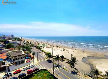 Apartamento de 2 quartos, Mongaguá · Apartamento com sacada vista mar | Prédio com elevador