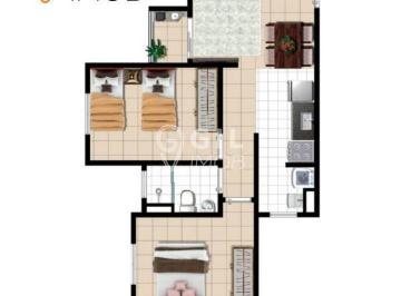 Apartamento · 50m² · 2 Quartos · 1 Vaga · Apartamento em Loteamento Villa Branca, Jacareí/SP de 50m² 2 quartos à venda por R$ 320.000,00