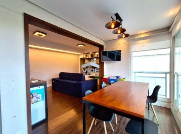 Sala vista da Varanda Gourmet · APARTAMENTO 3 QUARTOS COM 1 SUÍTE PARA VENDA NO TAQUARAL EM CAMPINAS/SP