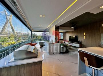 Apartamento · 82m² · 1 Quarto · 1 Vaga · Apartamento moderno á venda no Brooklin com 82m², 1 suíte, 1 vaga - Vista para a Ponte Estaiada