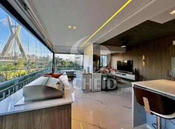 Apartamento · 82m² · 1 Quarto · 1 Vaga · Apartamento moderno á venda no Brooklin com 82m², 1 suíte, 1 vaga - Vista para a Ponte Estaiada