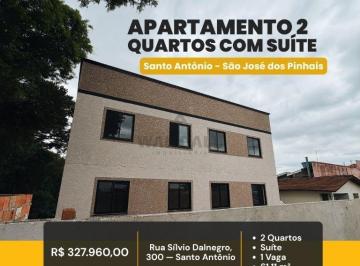 Apartamento · 54m² · 2 Quartos · 1 Vaga · Apartamento 2 Quartos com Suite a Venda no Bairro Santo Antonio – Sao Jose dos Pinhais