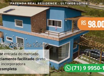 Terreno , Simões Filho · LOTES A PARTIR de 525m² por 98 mil na Fazenda Real Residence!