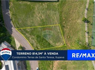 Terreno · 814m² · Terreno plano à venda, 814 m², no Condomínio Santa Teresa entre Vinhedo e Itupeva - SP