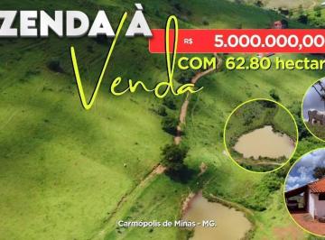 Rural · 628761m² · 3 Quartos · Fazenda à venda,com 62.80 hectares, Carmópolis de Minas - MG.