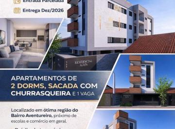 tzxzr8m2oty5mjkzngm5mgey_md · Apartamento no Aventureiro com 2 quartos,  sacada com churrasqueira e 1 vaga.