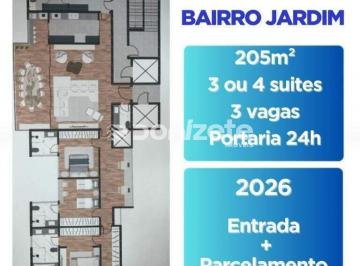 Apartamento · 205m² · 3 Quartos · 3 Vagas · Apartamento de 205 m² com 3 suítes, 3 vagas e varanda gourmet – Jardim, Santo André