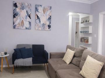 Sala de Estar · Apto 70 m² com planejado pronto para morar para venda – Vila Valparaíso – Santo