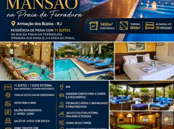 Casa de 11 quartos, Armação dos Búzios · Linda mansão a venda na Praia da Ferradura em Búzios