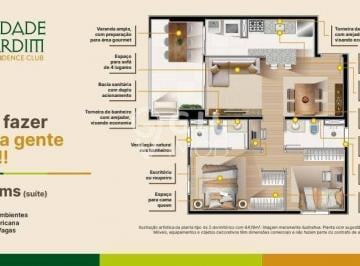 Apartamento · 64m² · 2 Quartos · 2 Vagas · Apartamento em Jardim Didinha, Jacareí/SP de 64m² 2 quartos à venda por R$ 479.990,00