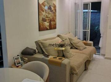 Sala · Apartamento Garden com 2 dormitórios à venda, 53 m² por R$ 450.000,00 - Nova Gerti - São Caetano do