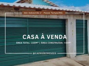 Casa · 155m² · 2 Quartos · 3 Vagas · Casa á venda, São Sebastião 2 - Passa Tempo/MG.