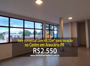 857e03be0245fda584a20b03e421146e059cbe53 · Sala comercial com 48,32m² no Centro em Araucária-PR  - Locação por R$2.550,00