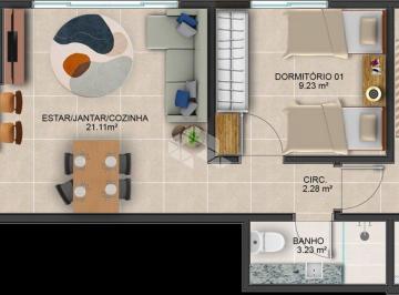Apartamento · 59m² · 2 Quartos · 1 Vaga · Apartamento de 2 dormitórios em residencial clube em Coqueiros - Florianópolis/SC