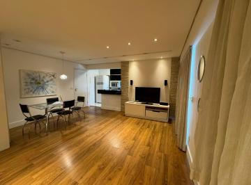 Imagem da sala integrada · Apartamento Semi Mobiliado no Centro de Alphaville – Condomínio Santiago