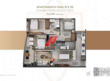 Apartamento · 94m² · 3 Quartos · Apartamento com 3 Dormitórios a Venda no Residencial Jardim do Oriente