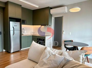 Apartamento · 47m² · 1 Quarto · 1 Vaga · Apartamento mobiliado à venda no Brooklin com 1 suíte, varanda, vista livre, 1 vaga de garagem.