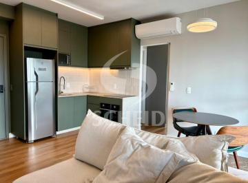 Apartamento · 47m² · 1 Quarto · 1 Vaga · Apartamento mobiliado à venda no Brooklin com 1 suíte, varanda, vista livre, 1 vaga de garagem.