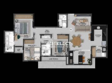 d71839f43fc9ad01ef3acef1f1d9d17f5fbd9eaf · Apartamento com dois quartos, duas suites, sala em dois ambientes e varanda gourmet.