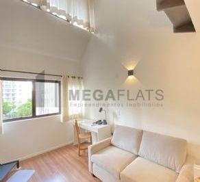 Apartamento · 44m² · 1 Vaga · FLAT DUPLEX PARA LOCAÇÃO EM MOEMA!