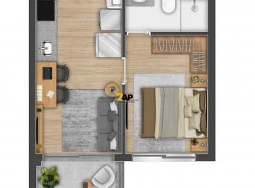 Foto 01 · Studio Pronto á Venda no Brooklin: 1 quarto, 1 sala, 1 banheiro, 25m², em frente ao shopping Morumbi
