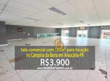 67f282c6a00274e6d7be7ca35eda41e5551283d7 · Sala comercial com 180m² no Campina da Barra em Araucária-PR  - Locação por R$3.900,00