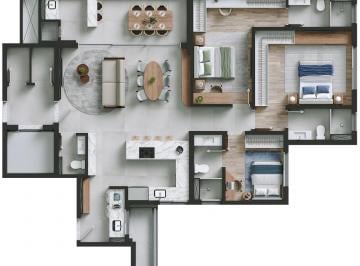 Foto 01 · Apartamento de luxo com 3 suítes e 135m² à venda no bairro América, em Joinville-SC